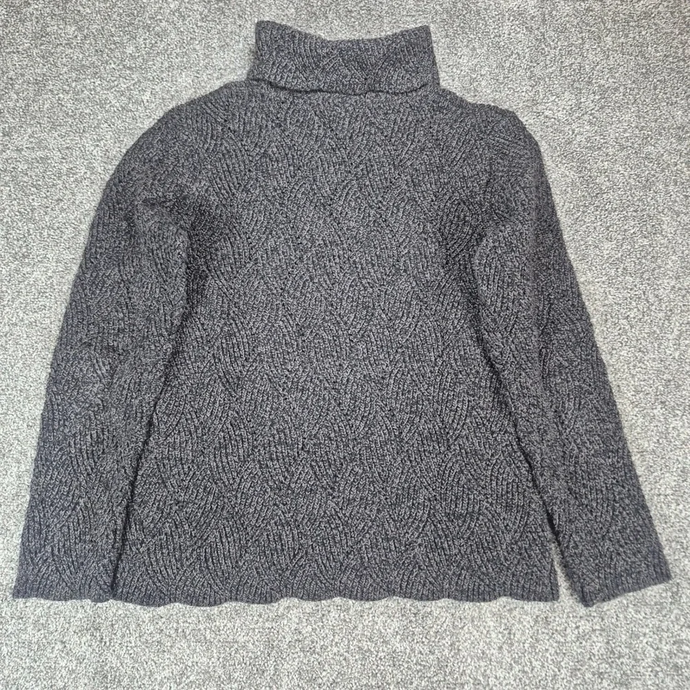 Sundance Champlain Turtleneck Sweater Womens Large‎ Gray Knit Cotton Silk Blend
